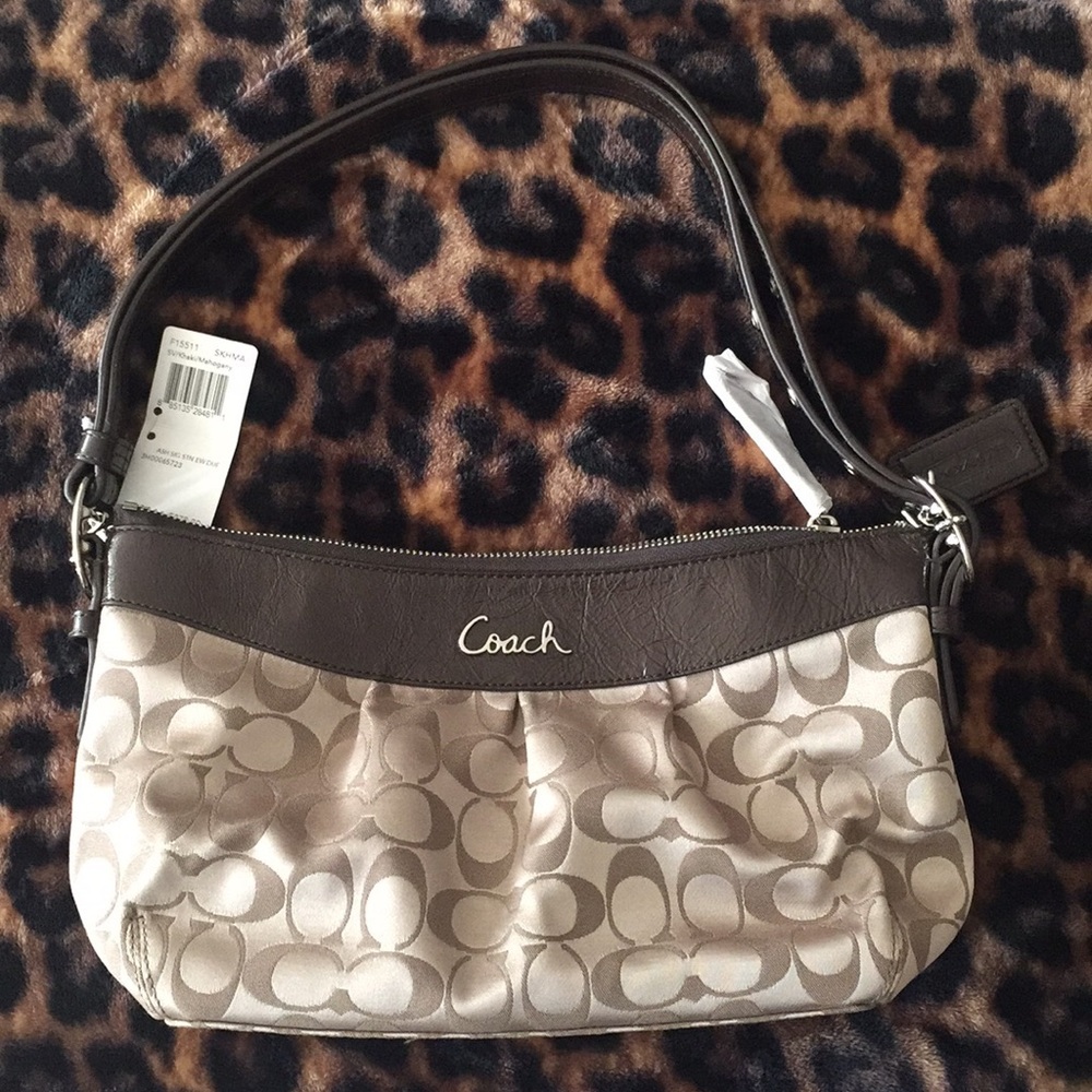 Authentic COACH NWT Tan & Brown Purse